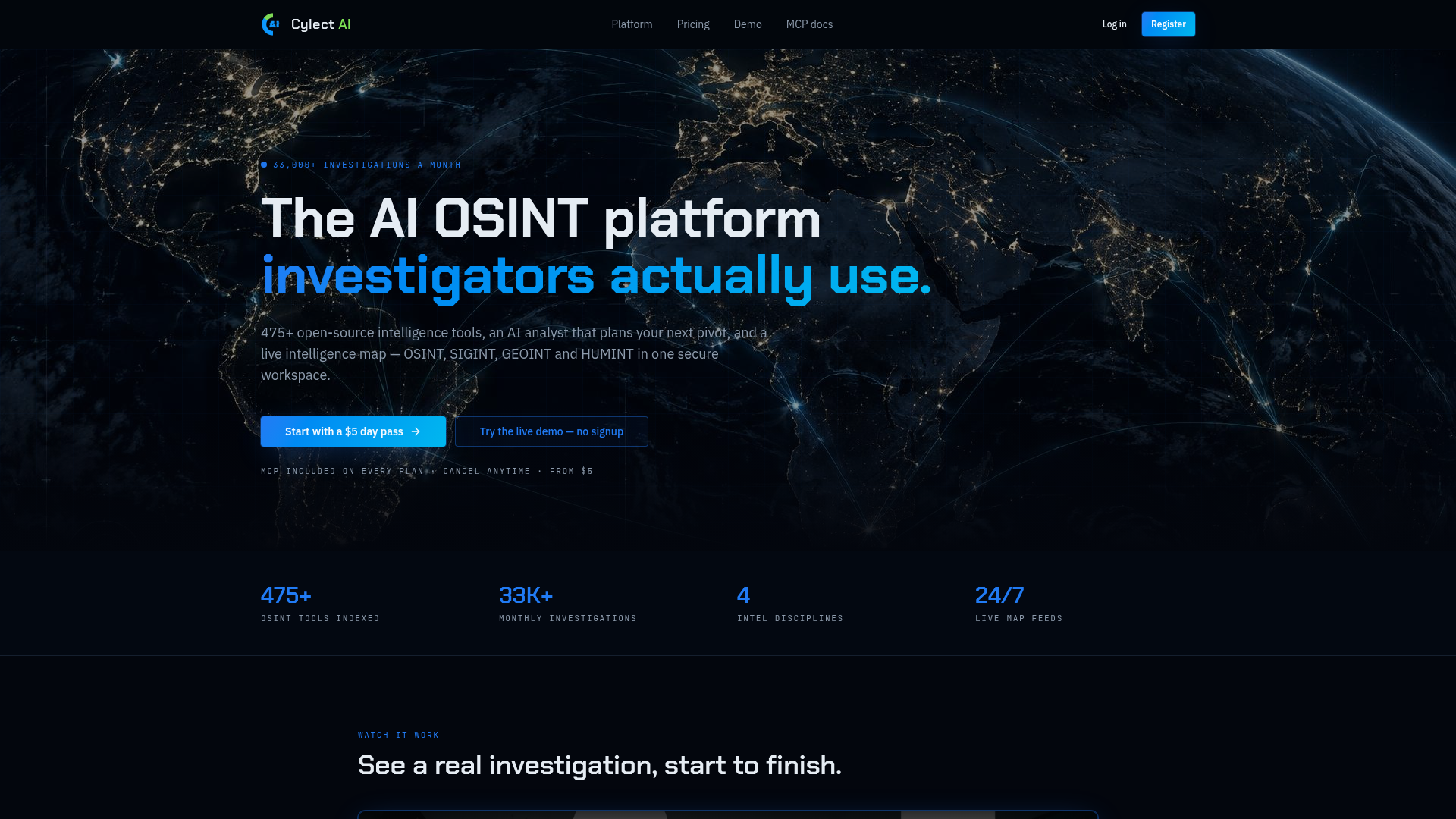 Cylect AI Live Demo — Try AI OSINT Without Signing Up