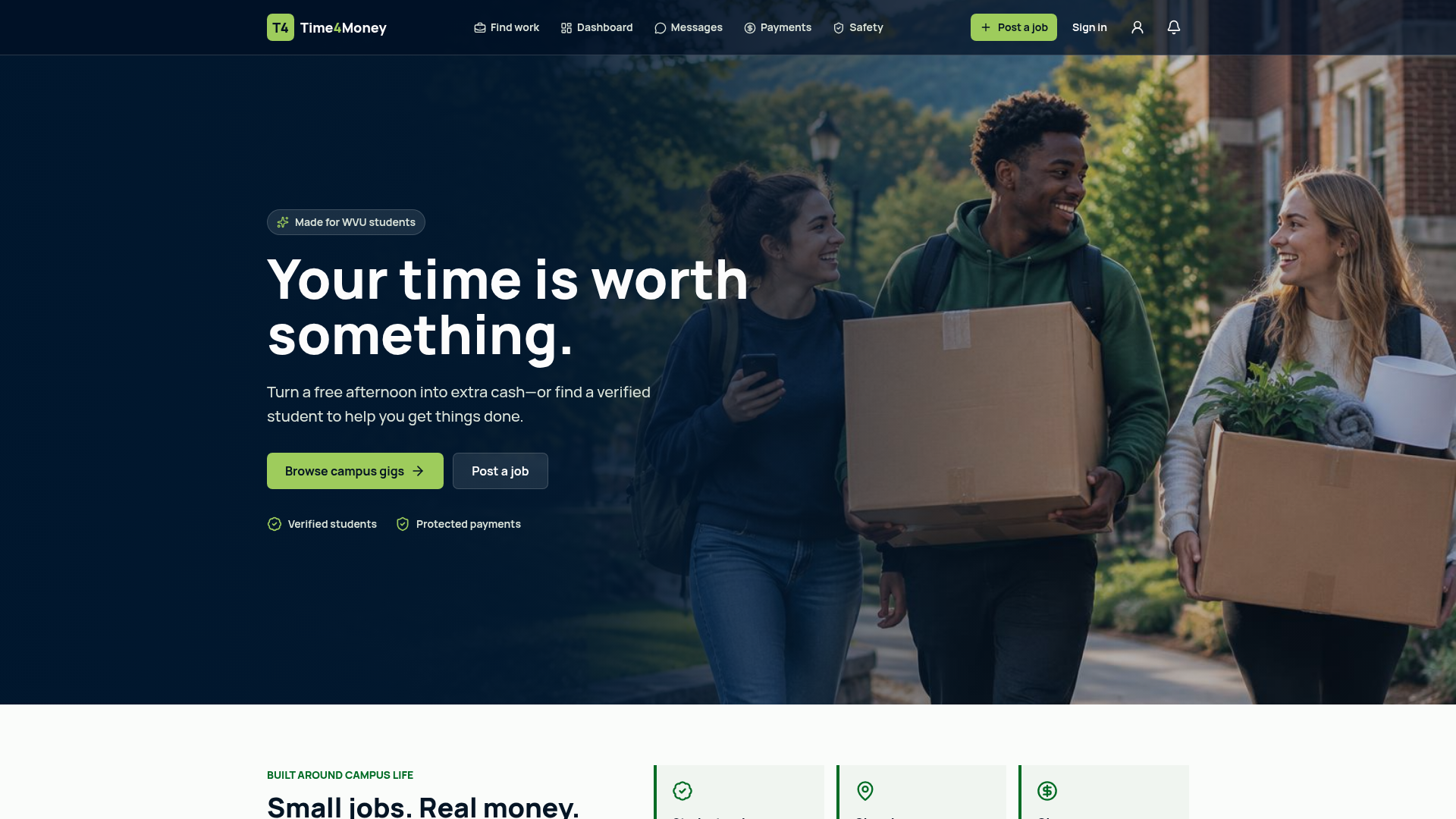 Time4Money — Campus gigs, made for Mountaineers