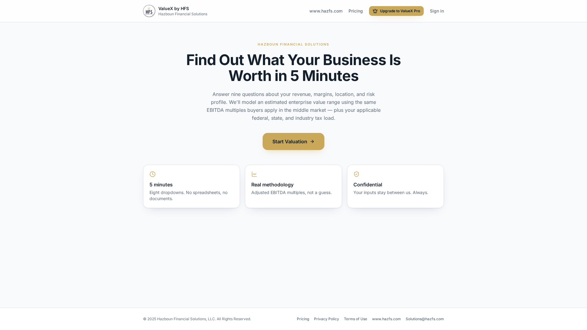 Sign in — ValueX by HFS