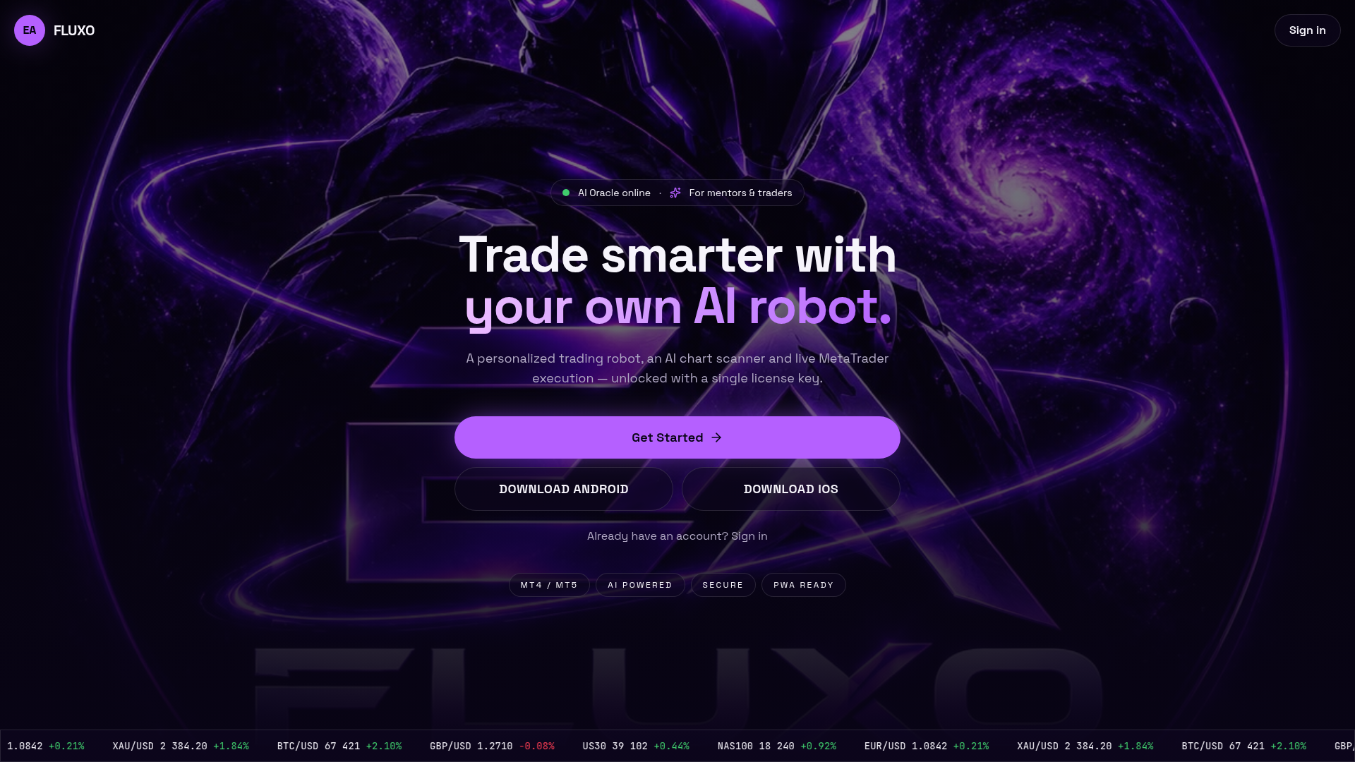 EA FLUXO — Trade smarter with your own AI robot