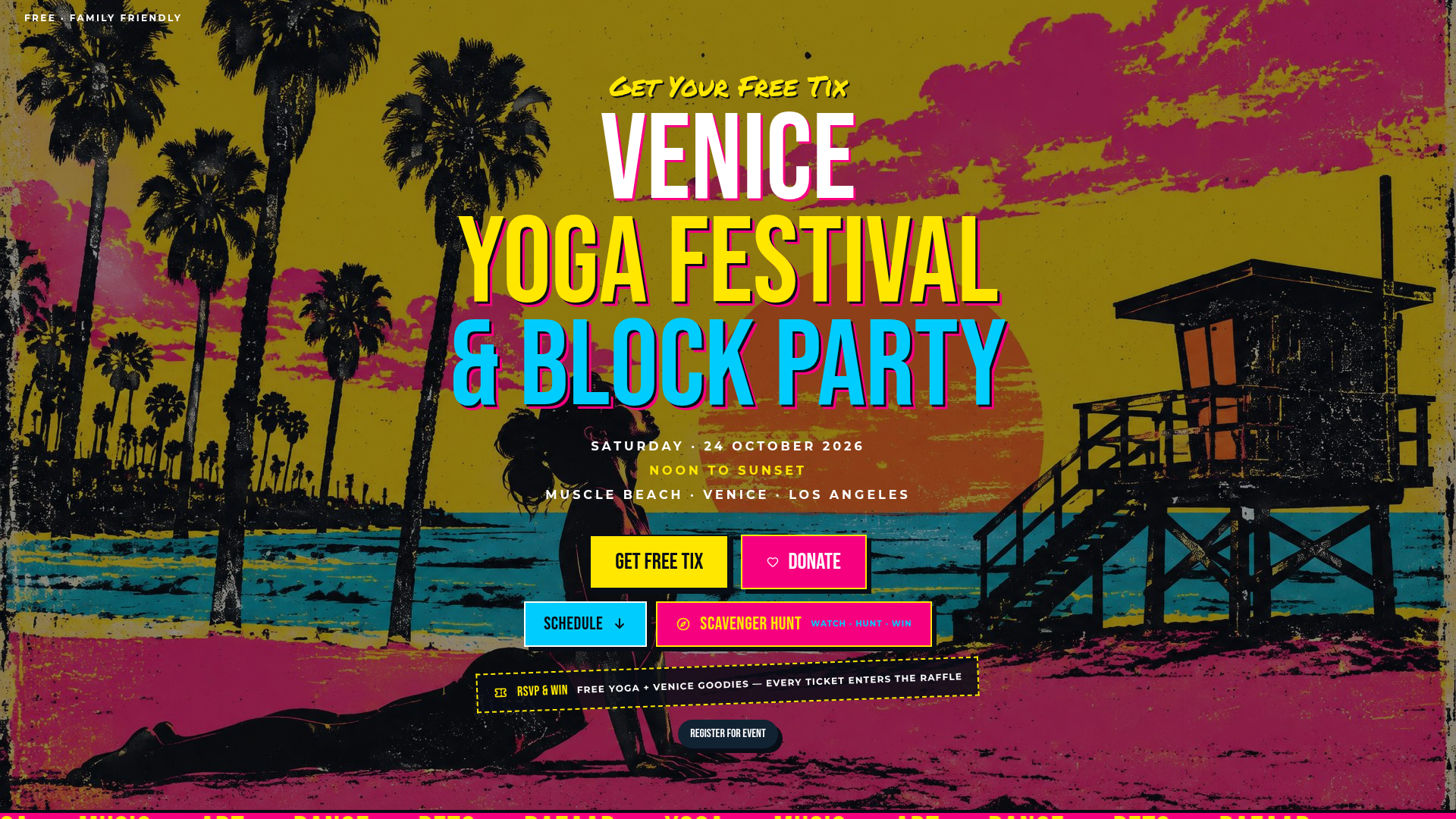 Venice Yoga Festival & Block Party 2026 — Muscle Beach, Venice