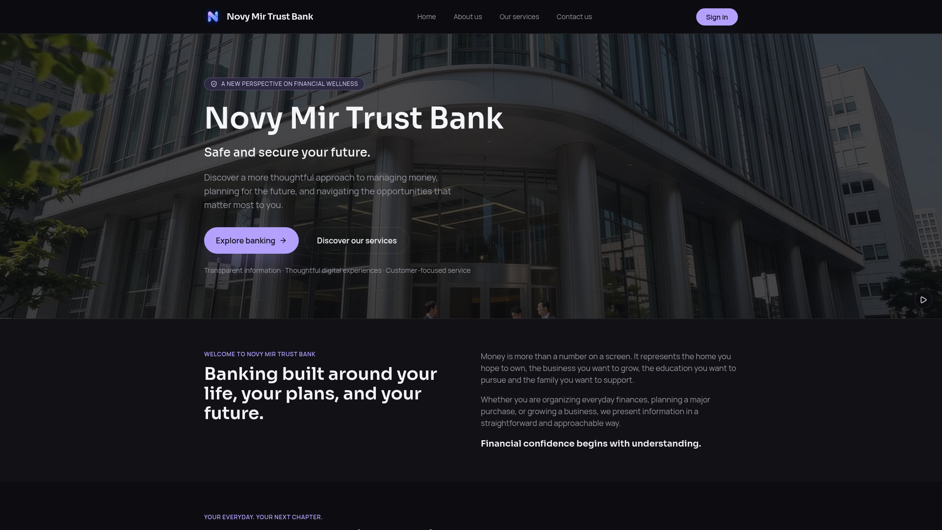 About us — Novy Mir Trust Bank