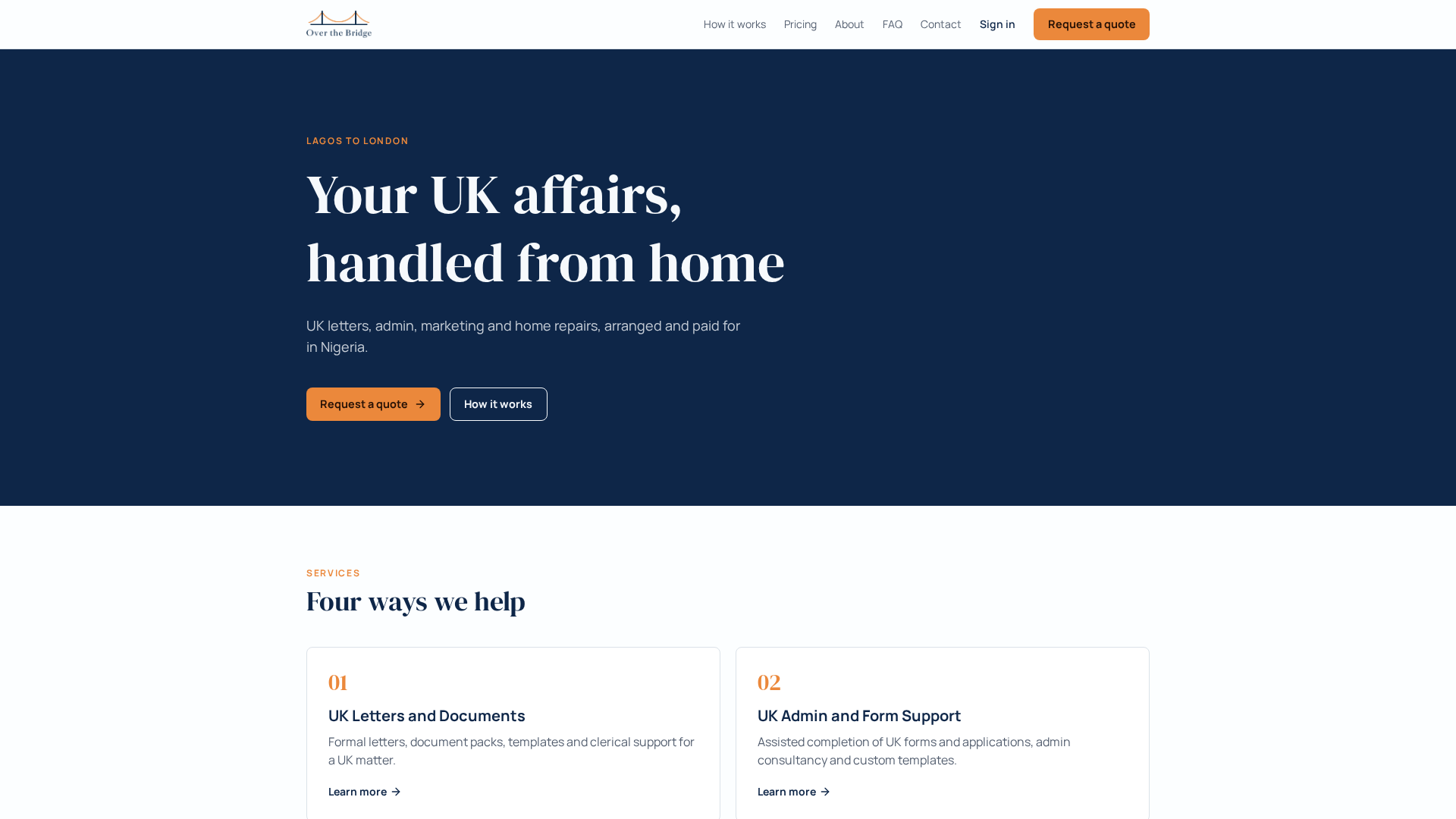 UK Letters and Documents | Over the Bridge
