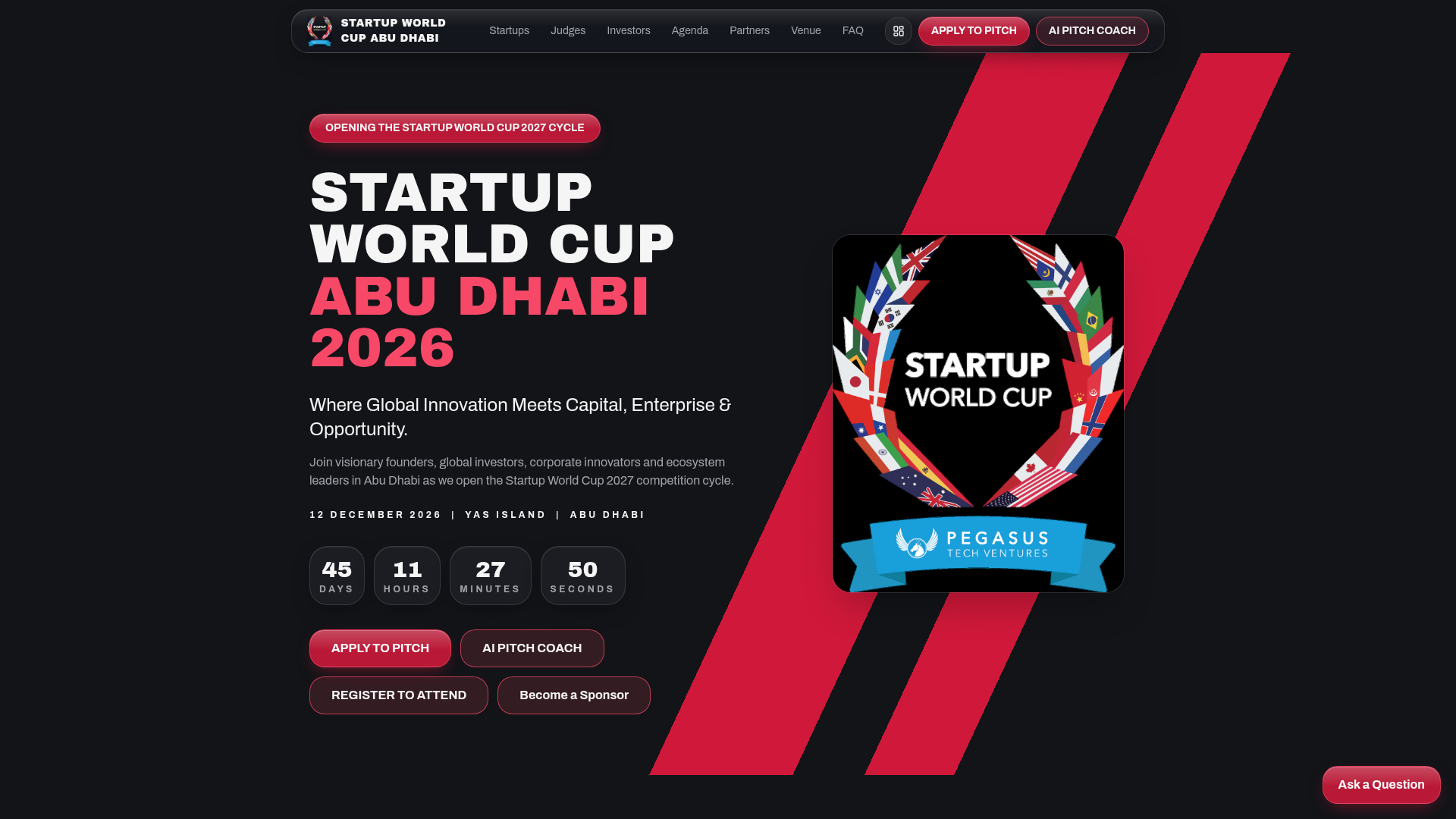 Vip Seating Reservation Sign Investors & VIP Guests | Startup World Cup Abu Dhabi 2026