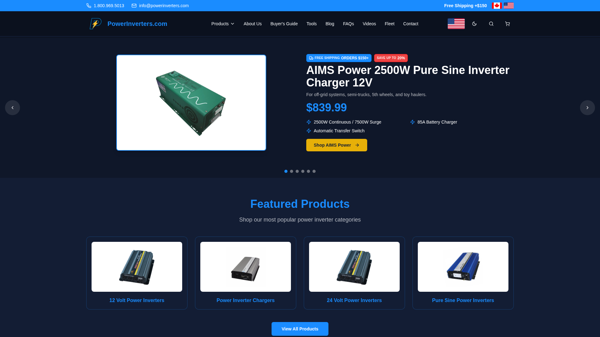 Invertres PowerInverters.com | Buy 12V, 24V & Pure Sine Wave Power Inverters
