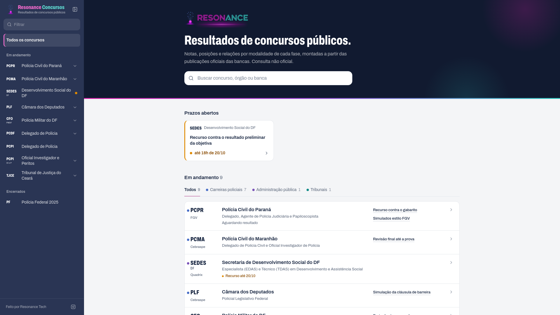 Resultado SEDES-DF 2026 — Prova Objetiva (EDAS e TDAS) · Quadrix