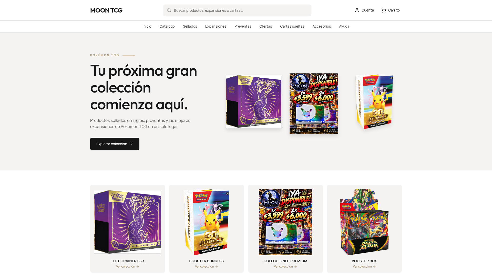 Catálogo Pokémon TCG — Moon TCG