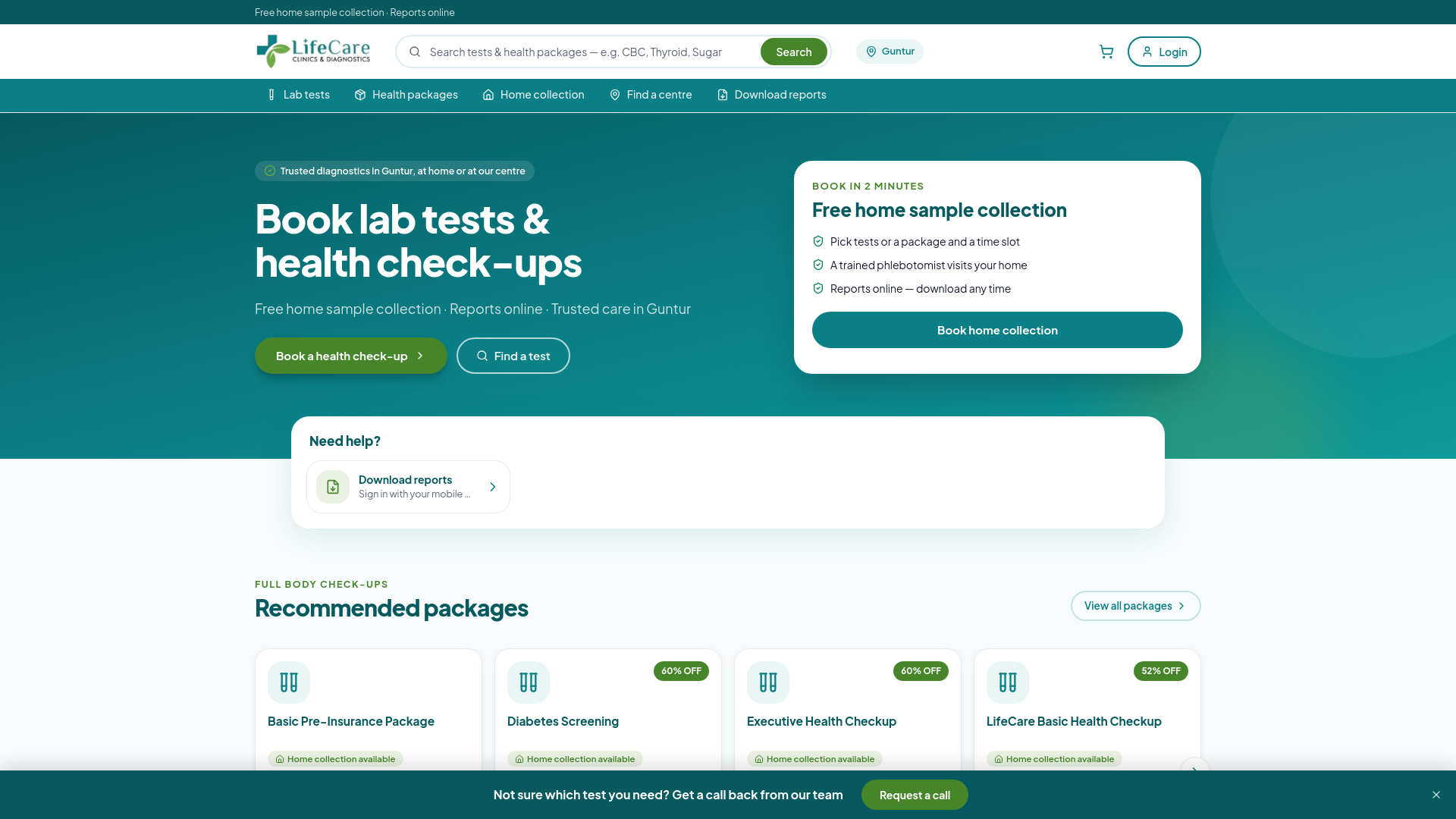 Lab tests & health packages