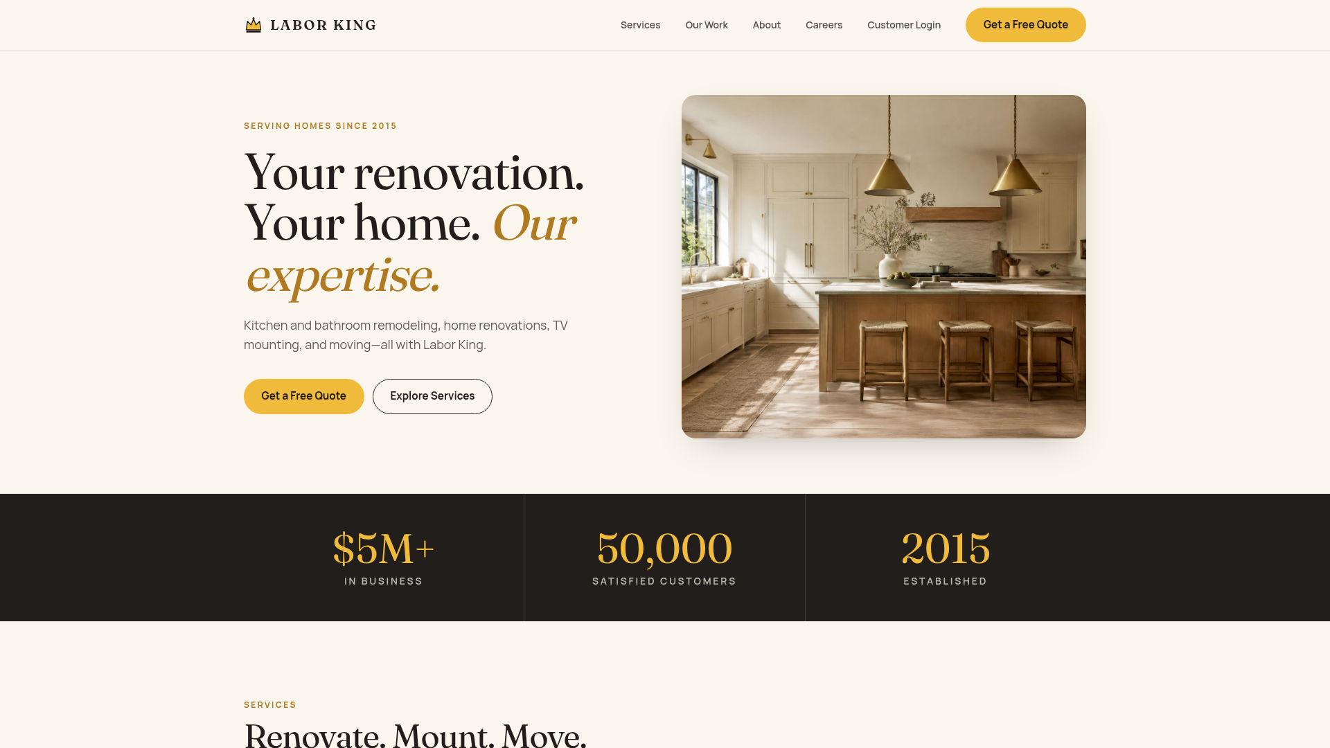Labor King — Home Renovations, TV Mounting & Moving