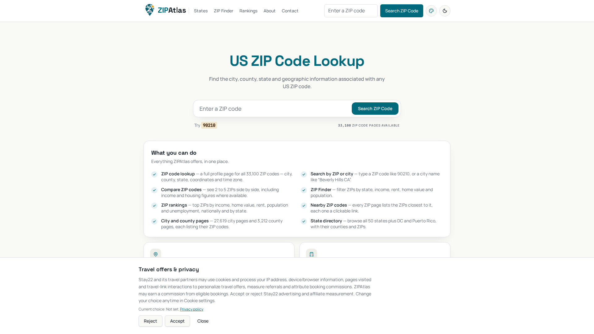 US ZIP Code Lookup — Find City, County and State by ZIP Code