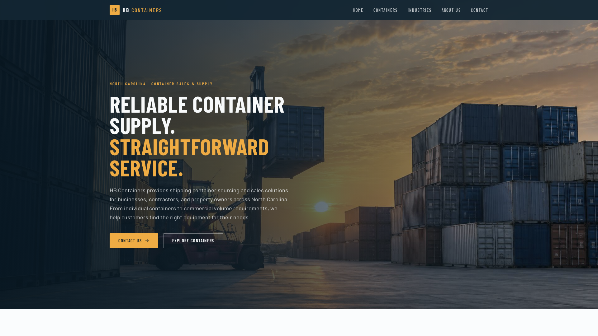 HB Containers | Shipping Container Sales & Supply in North Carolina