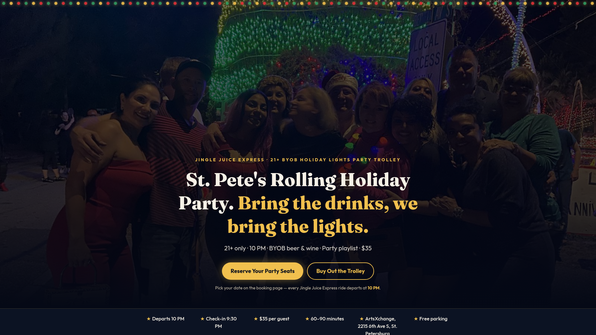 Jingle Juice Express: 21+ BYOB Holiday Lights Party Trolley | Star Trolley