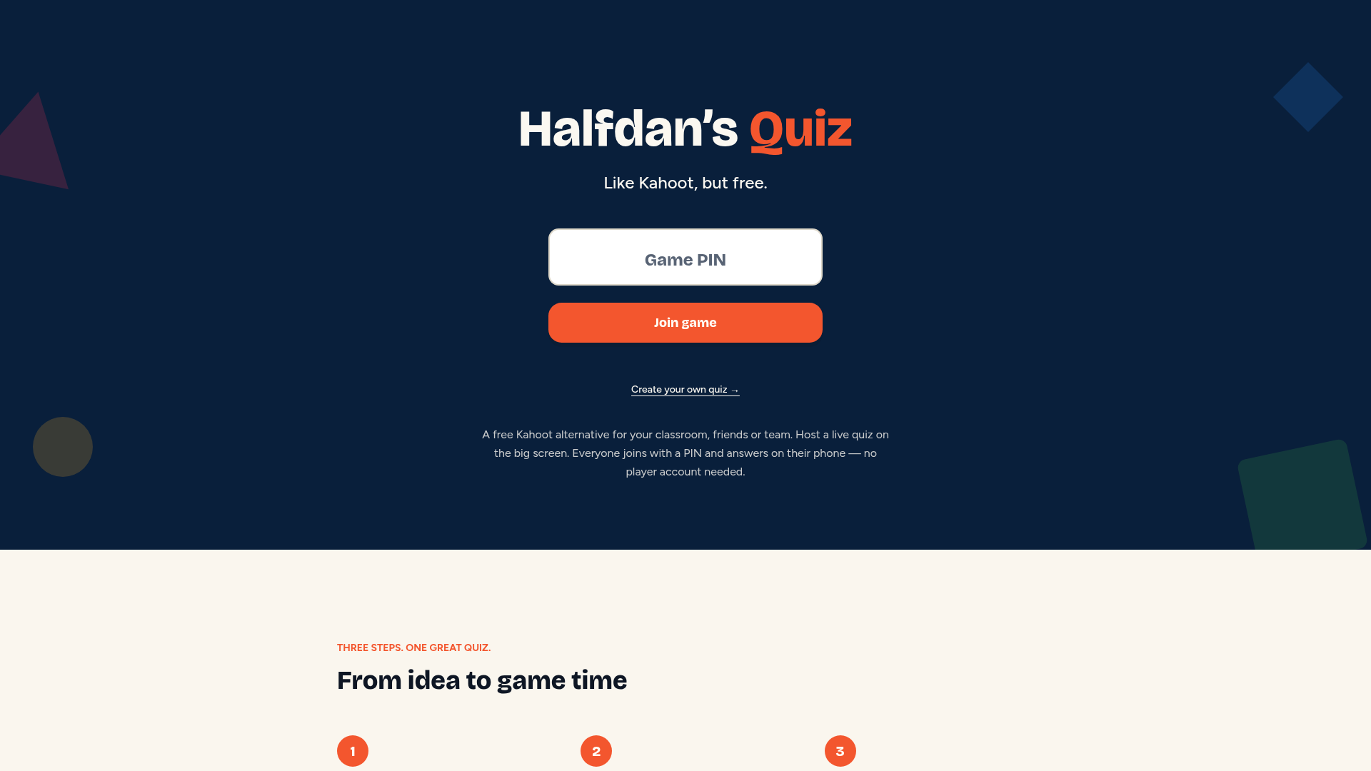 Halfdans Quiz - The always free Kahoot alternative