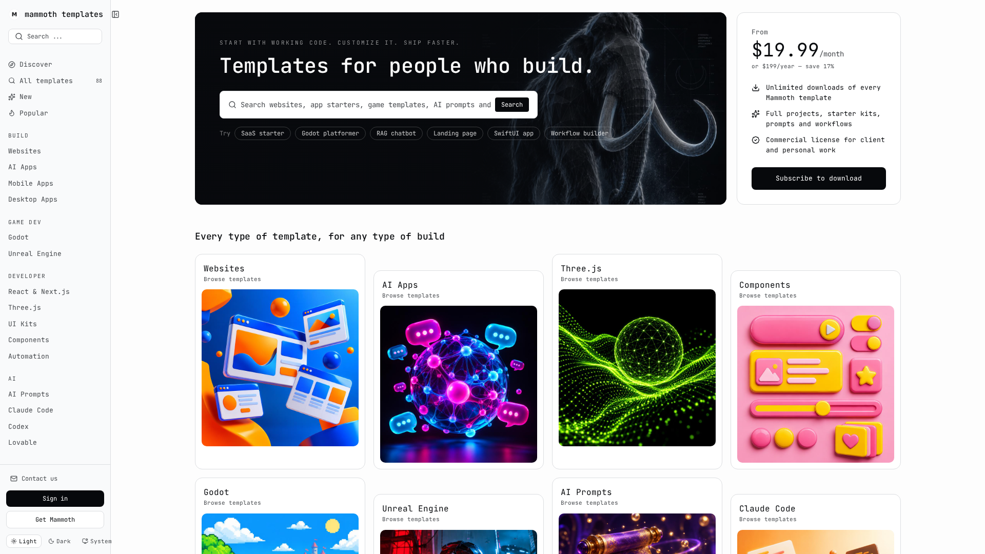 Websites templates — Mammoth Templates