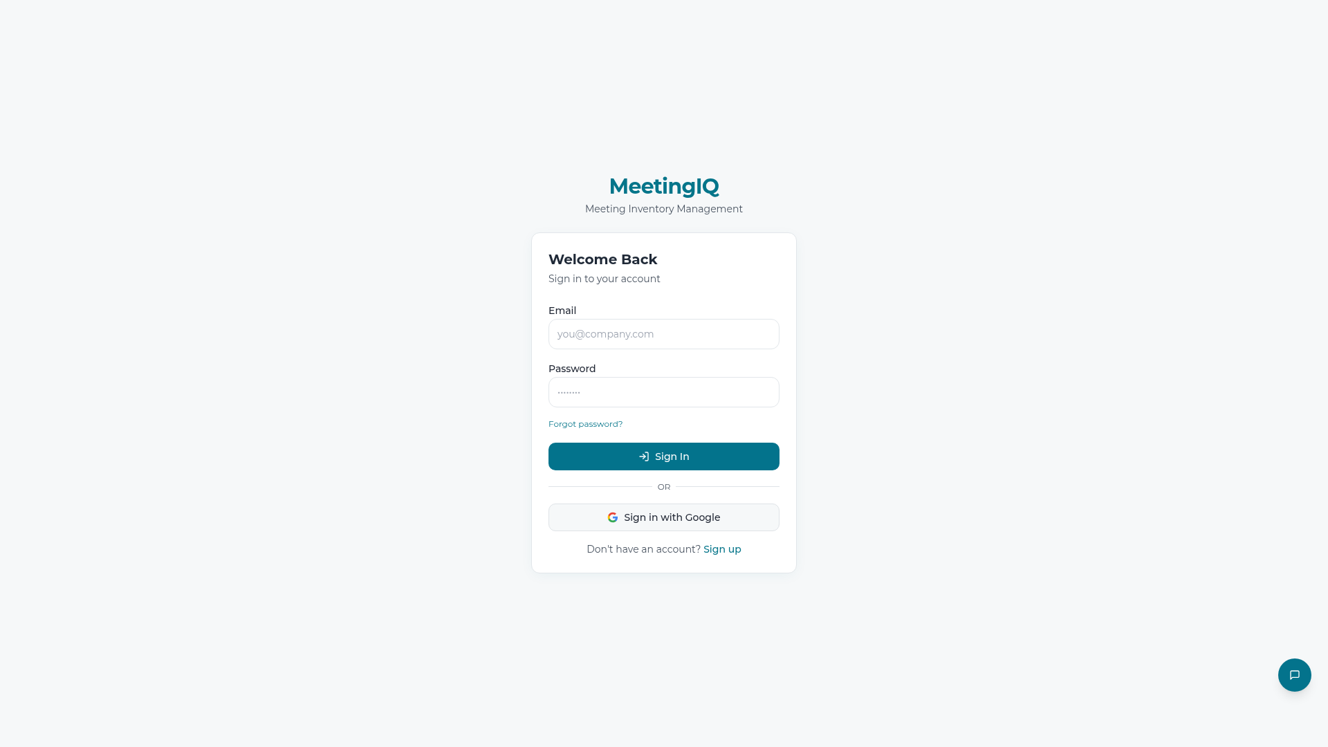 Appointment Sign Up MeetingIQ — Intelligent Meeting Inventory