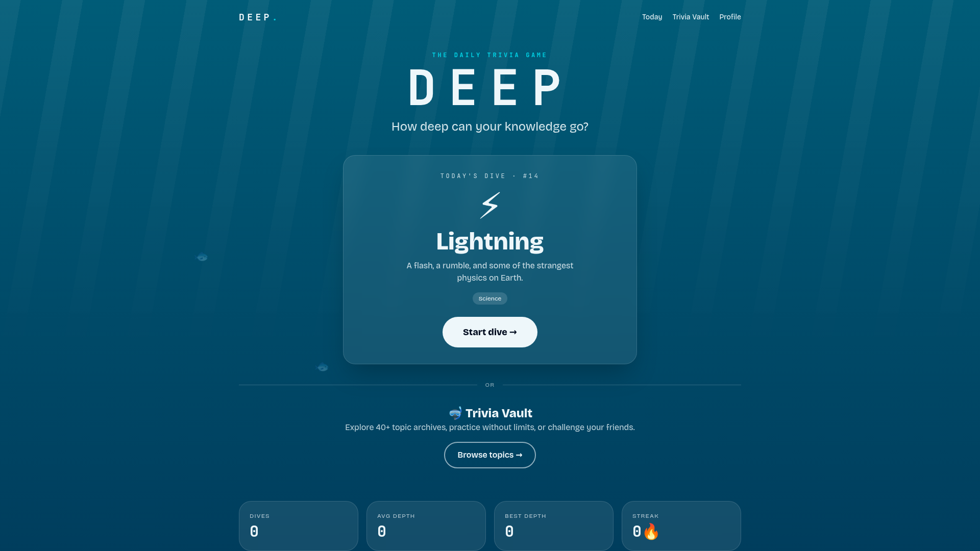 Trivia Vault — Browse All Topics | DEEP