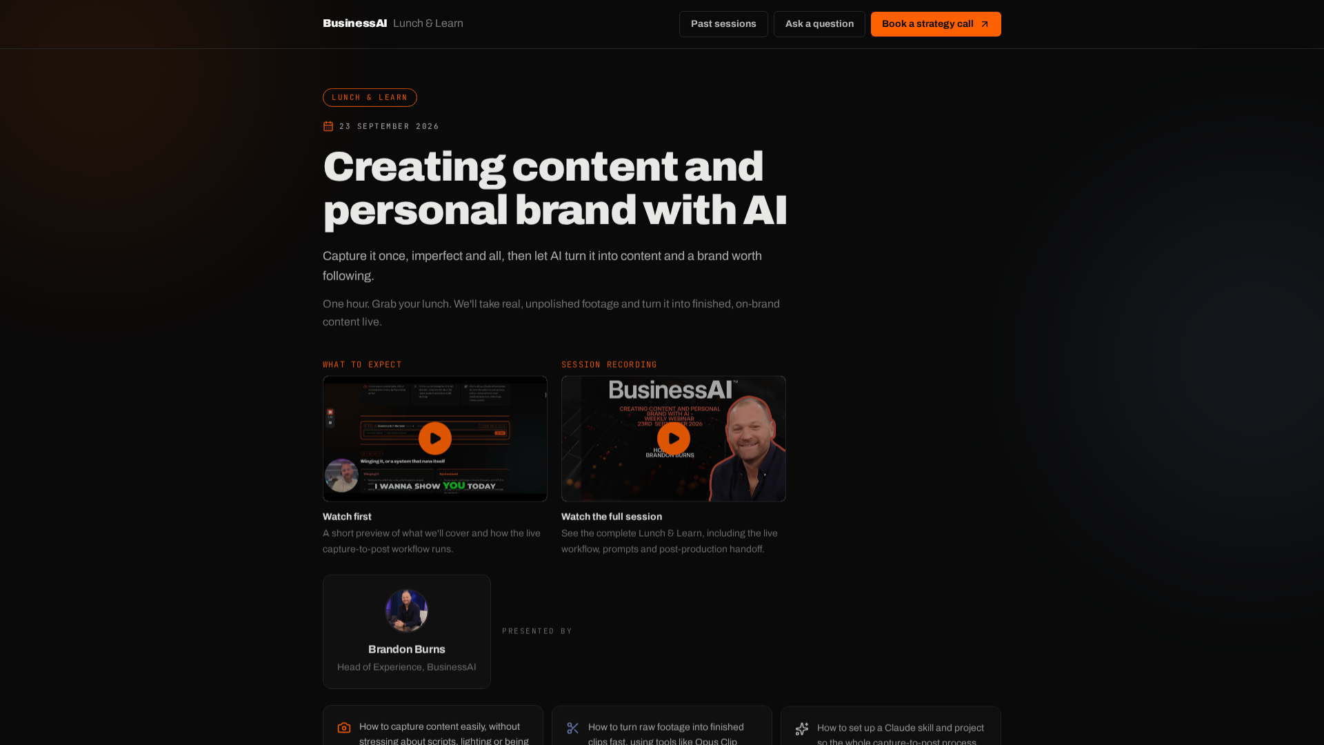 Creating content and personal brand with AI session thumbnail