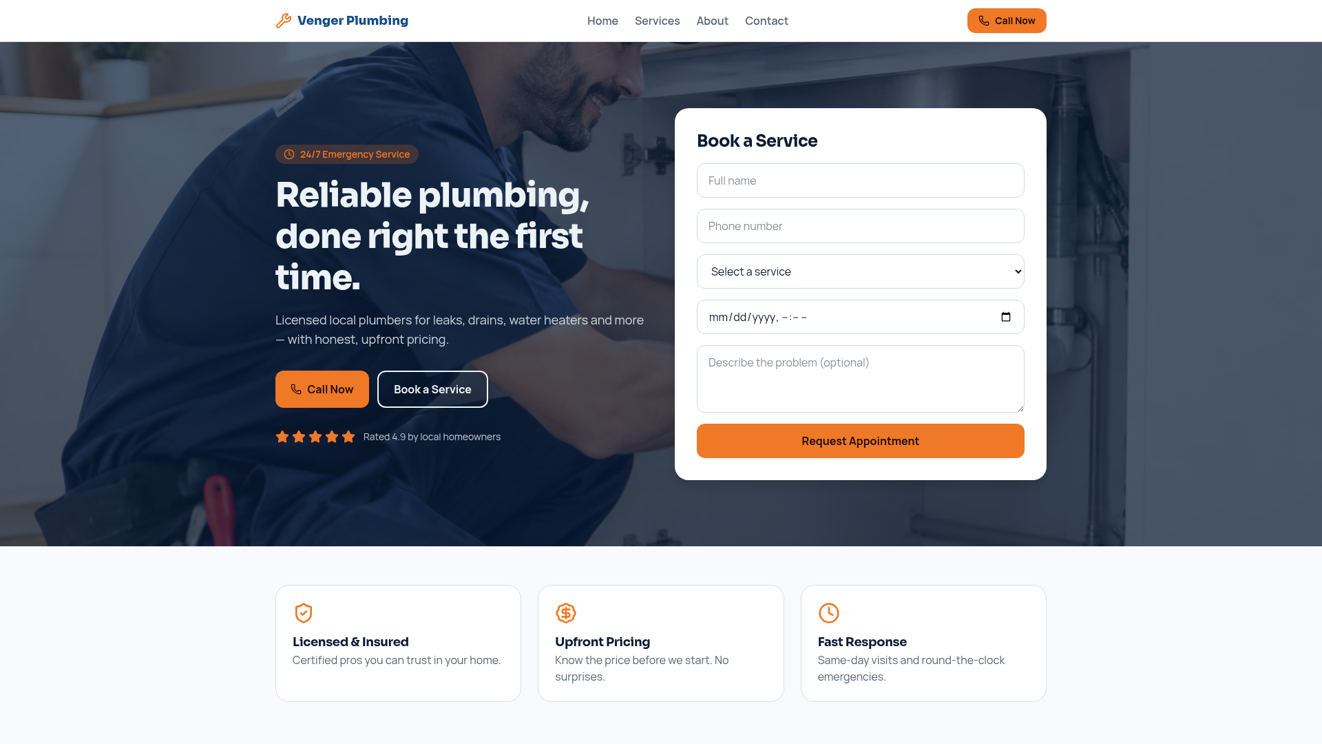 Venger Plumbing — Fast, Trusted Local Plumbers