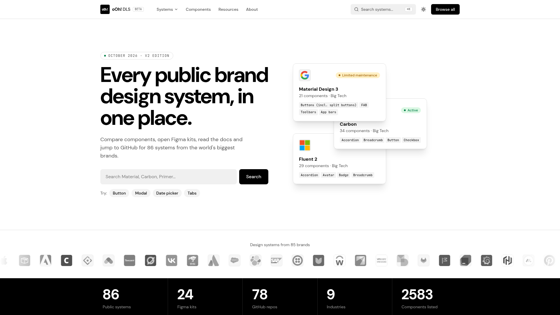 Browse all design systems | oOh! DLS
