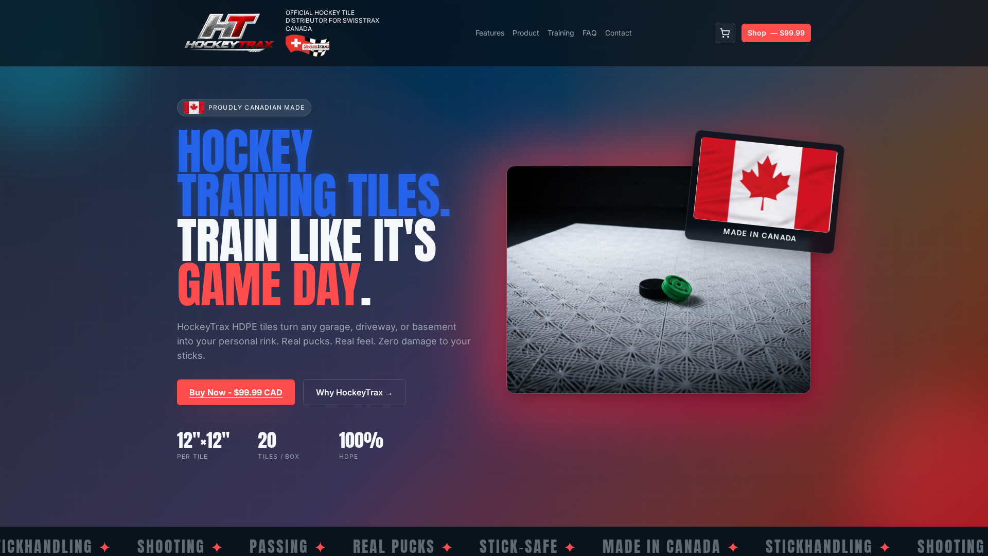 HockeyTrax Tile Box — HDPE Training Tiles | HockeyTrax.ca