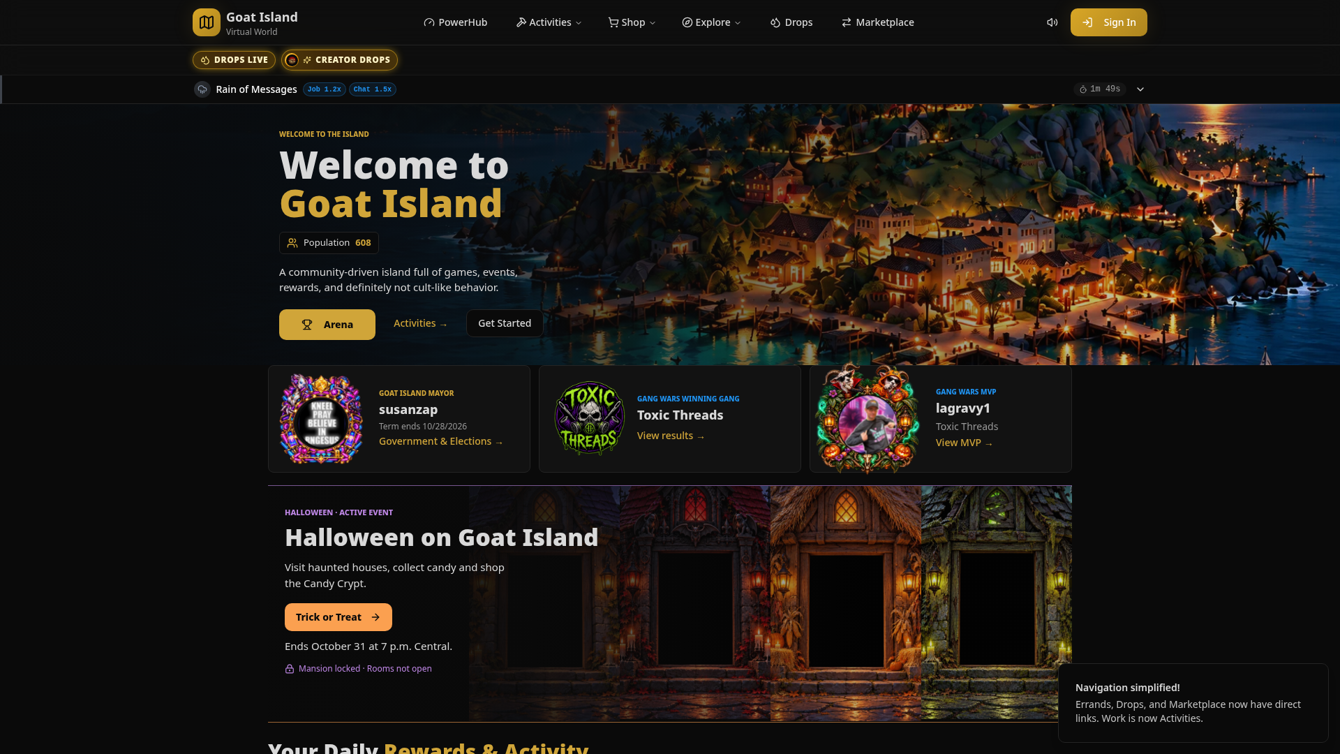 Goat Island World – Virtual Items & Community Trading Game