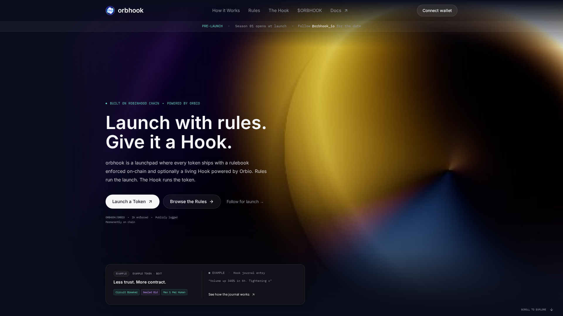 Chein Rule orbhook | Launch with rules. Give it a Hook.
