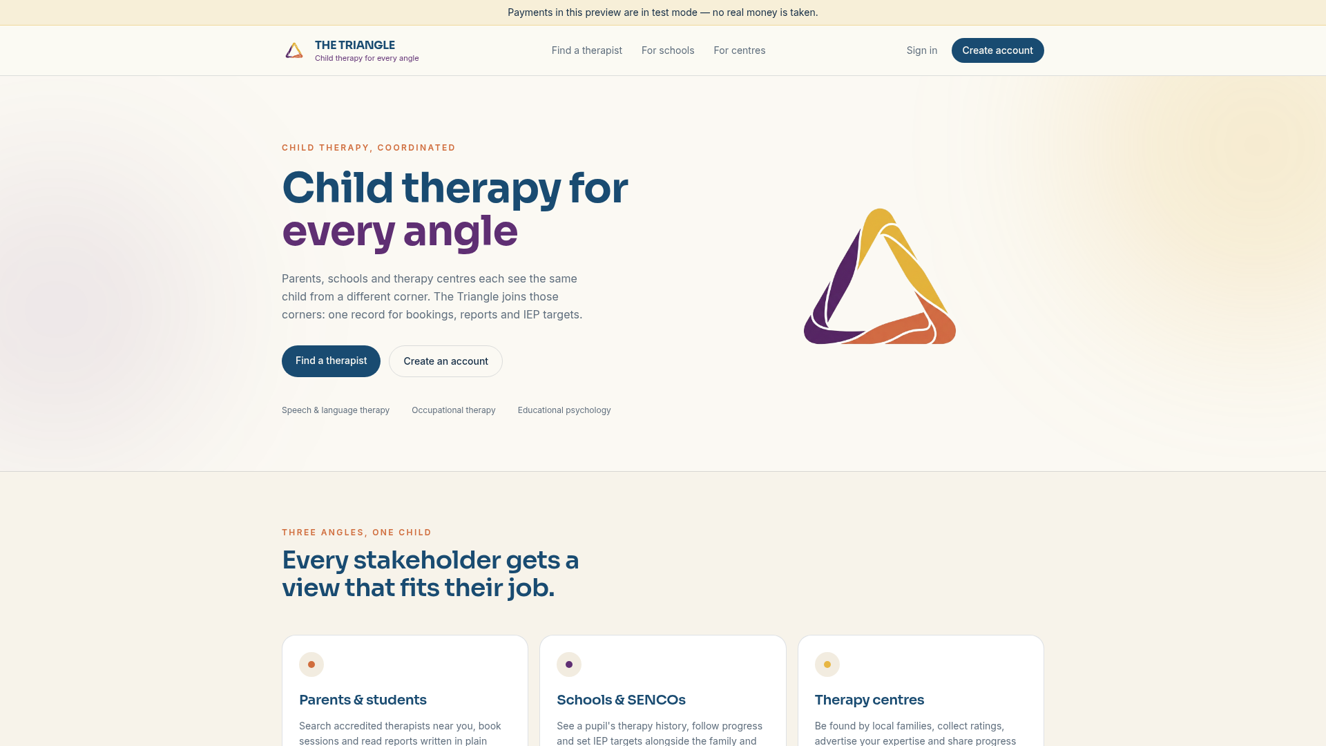 The Triangle — child therapy for every angle