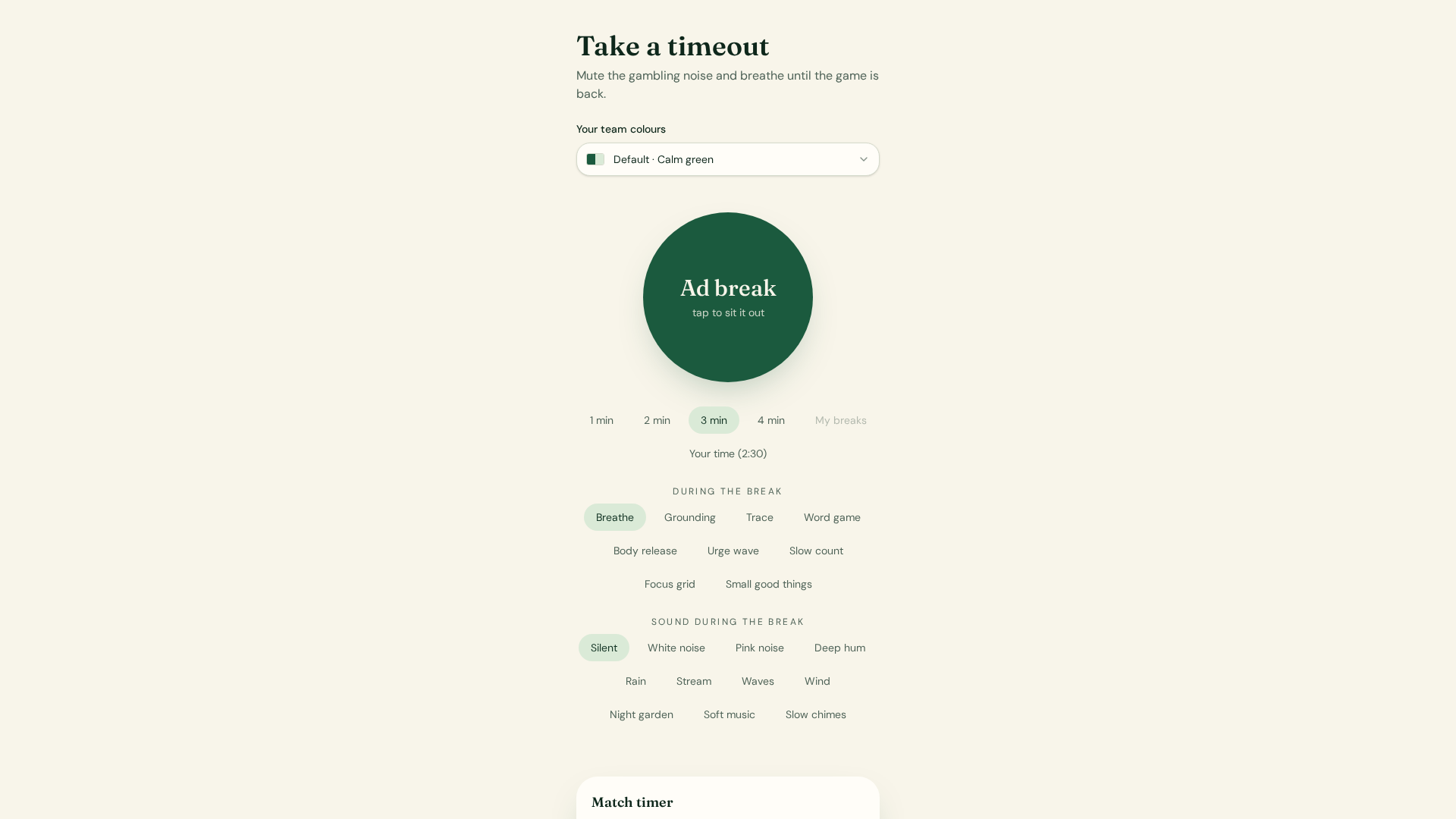Screenshot of Take a Timeout
