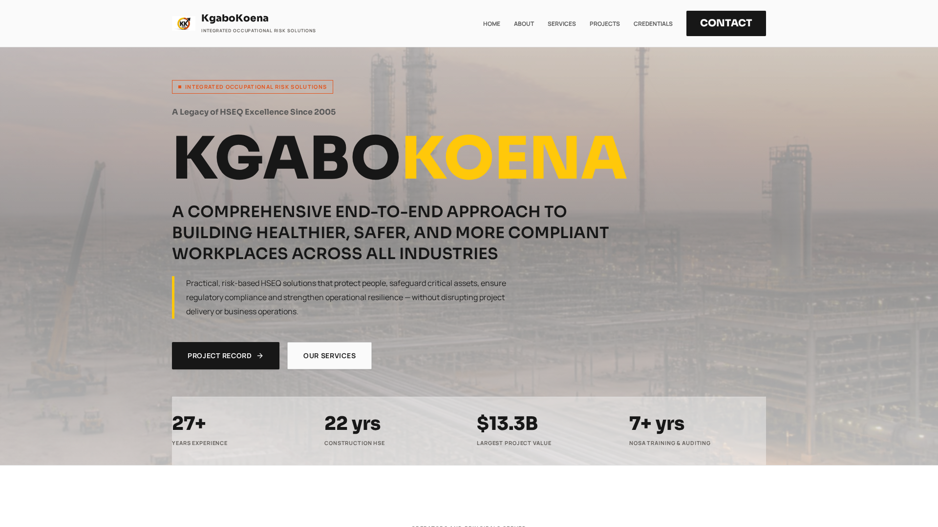 P Project Project Record — Mega Projects | KgaboKoena HSEQ