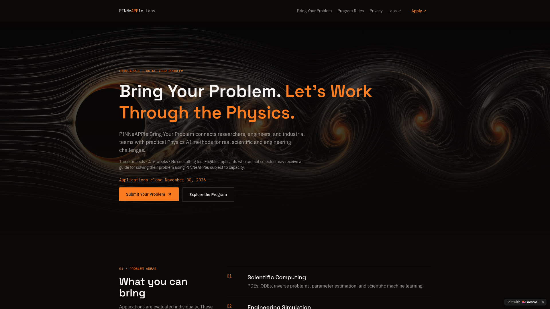 PINNeAPPle Bring Your Problem — Physics AI Collaboration