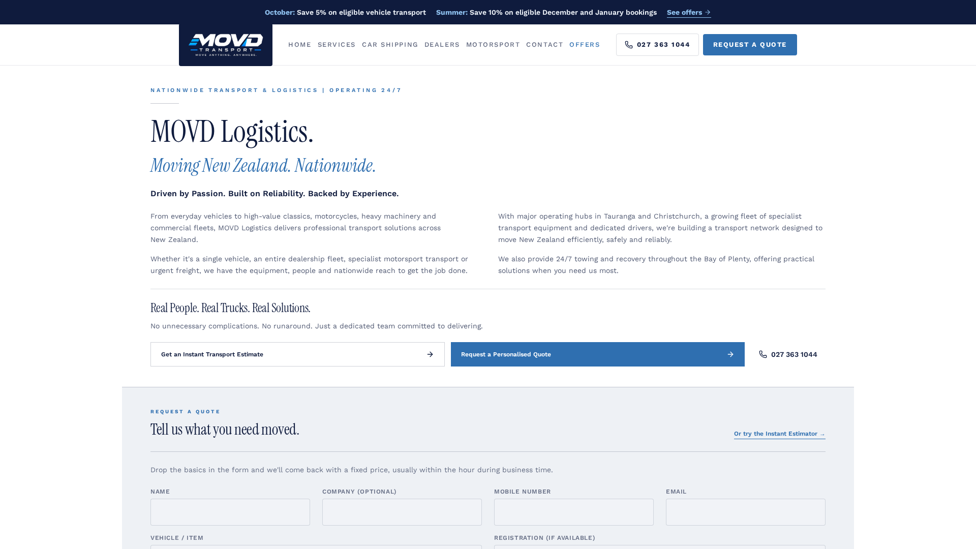 Car Transport Auckland to Dunedin, From $1,805 | MOVD