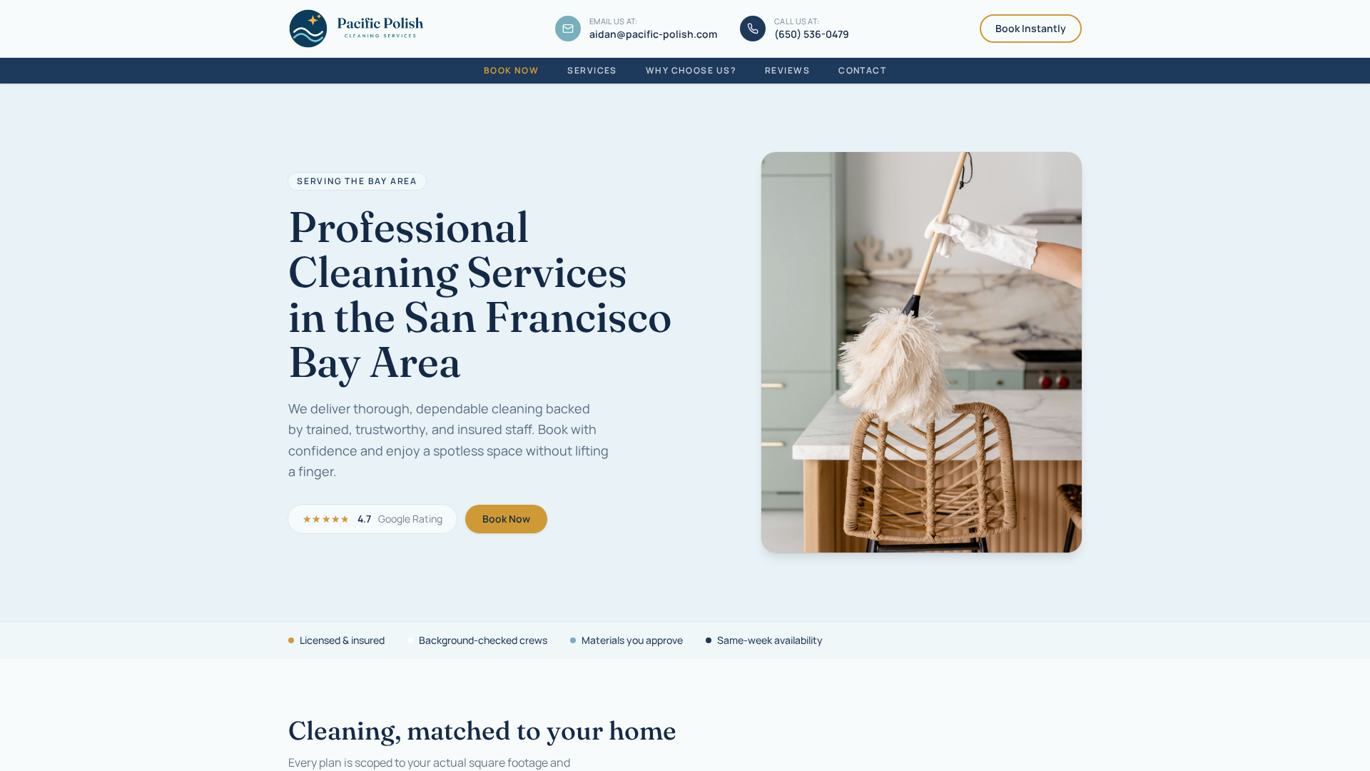 Instant Quote & Booking | Pacific Polish Cleaning Services