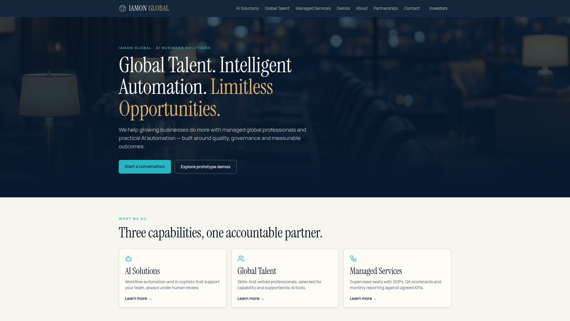 Prototype Demos — IAMON GLOBAL