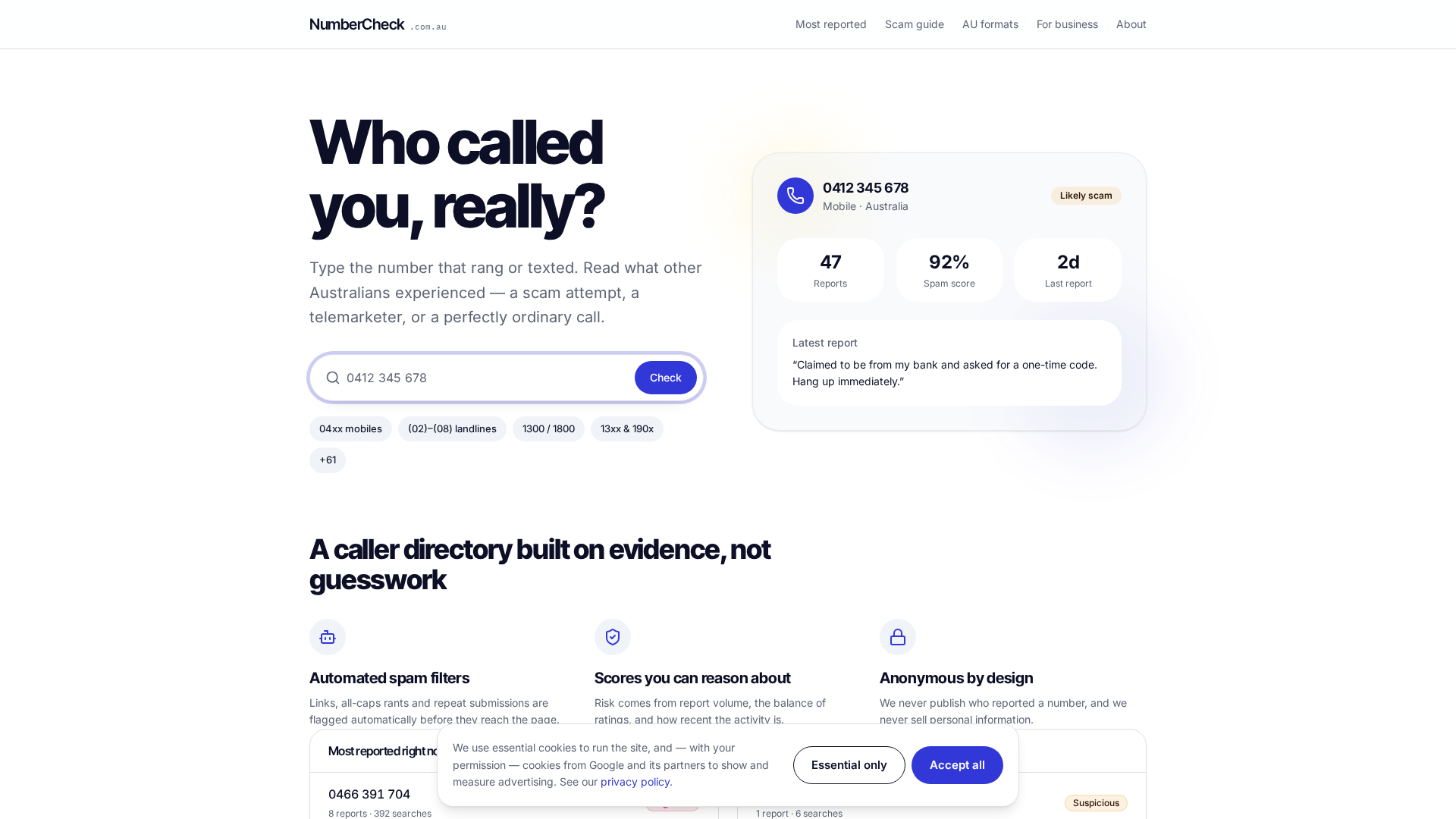 0406 579 218 — Who called? Likely safe | NumberCheck