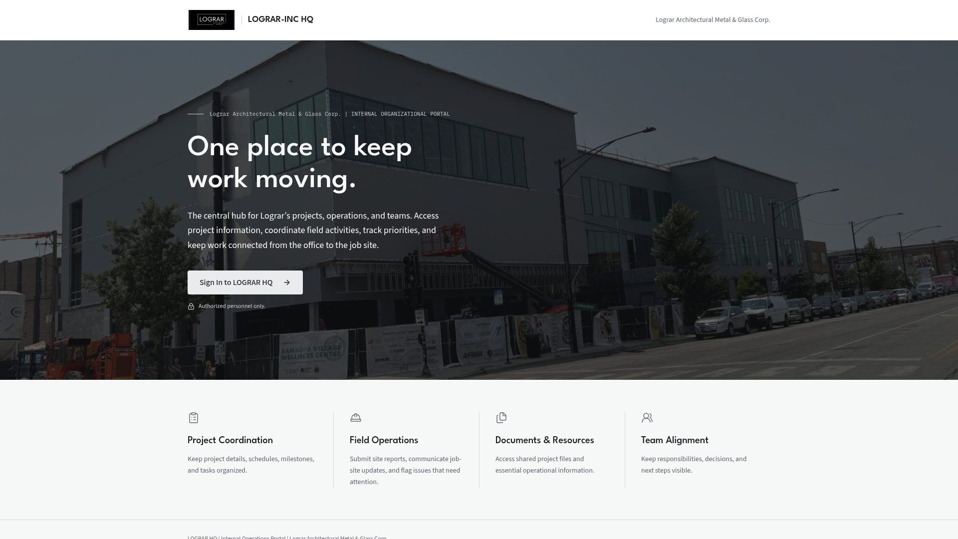 Internal Operations Portal | LOGRAR HQ
