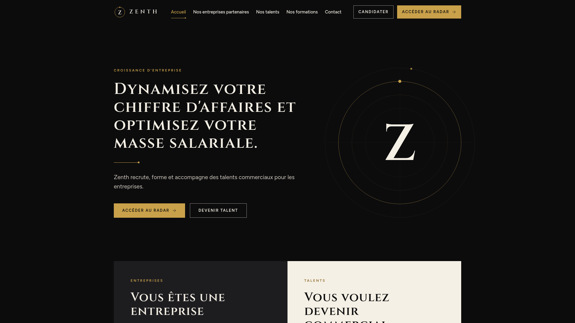 Nos entreprises partenaires — Zenth Développement et Zenth Performance