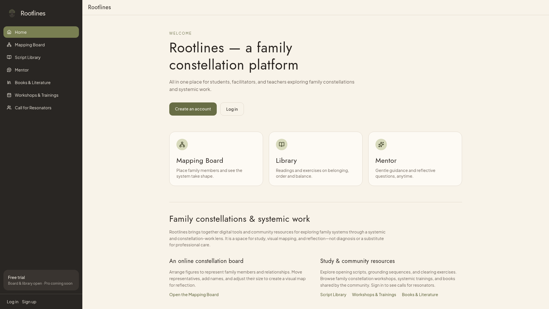 Rootlines | Family Constellation & Systemic Work Platform