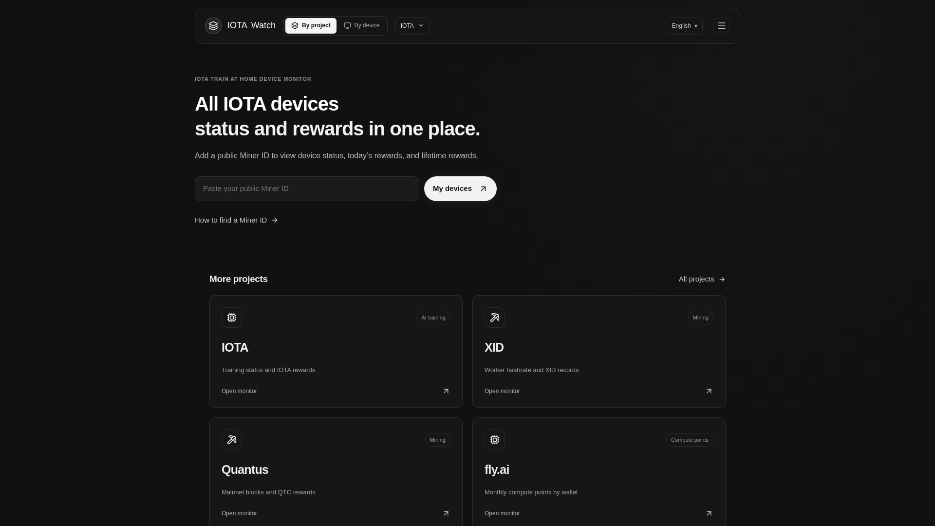 Choose your project | IOTA Watch