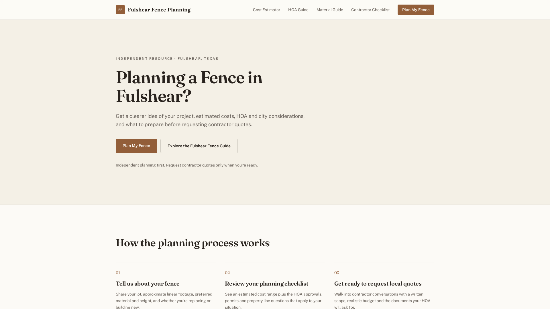 Fulshear Fence Planner