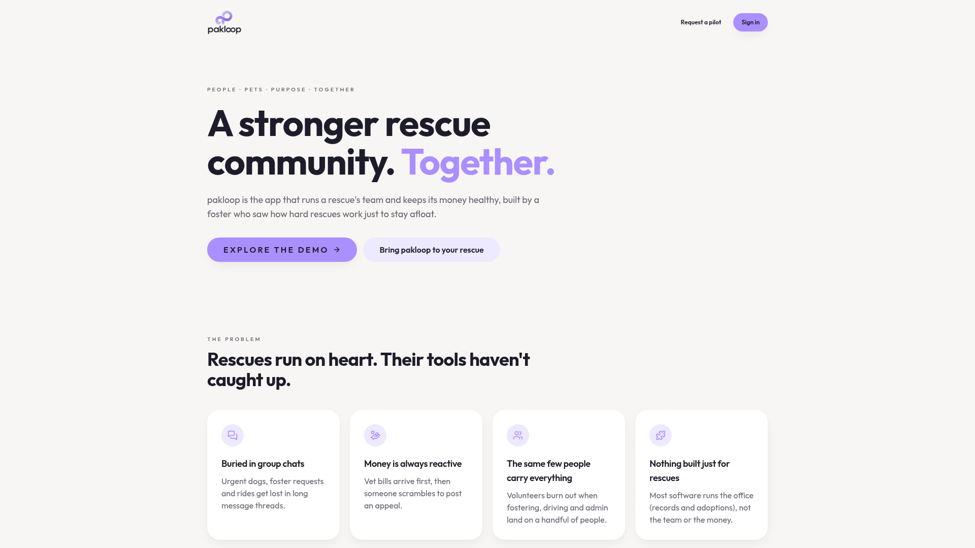pakloop — People Pets Purpose Together